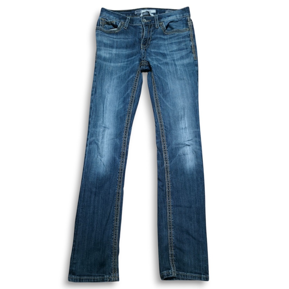 BKE Jeans Men's Size 29 x 31 Medium Wash Alec Straight Leg Distressed
